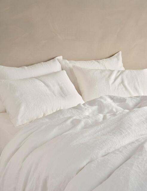 Bedfolk Pure Linen Washed Duvet Cover Soft White