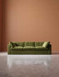 Swoon Easy Velvet 3 Seater Sofa Green