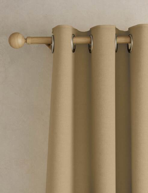 M&S Brushed Eyelet Blackout Thermal Curtains Bronze