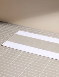 M&S X Kelly Hoppen Pure Cotton Central Band Bath Mat Grey