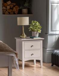 Gallery Direct Hastings Grey 2 Drawer Bedside Table Grey