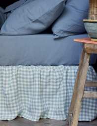 Piglet In Bed Linen Rich Gingham Valance Sheet Blue Mix