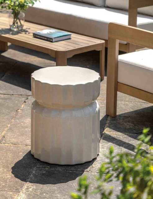 Gallery Direct Cirella Outdoor Side Table Cream