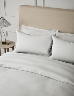 M&S Collection Pure Cotton Gauze Bedding Set - SGL - White, White