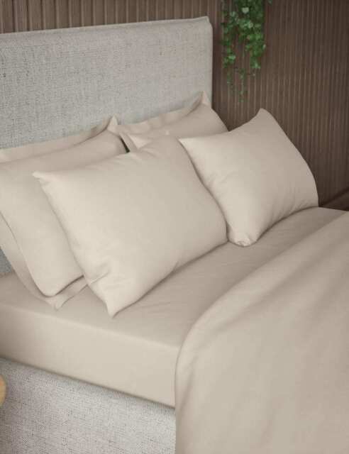 M&S 2 Pack Pure Cotton 300 Thread Count Pillowcases Neutral