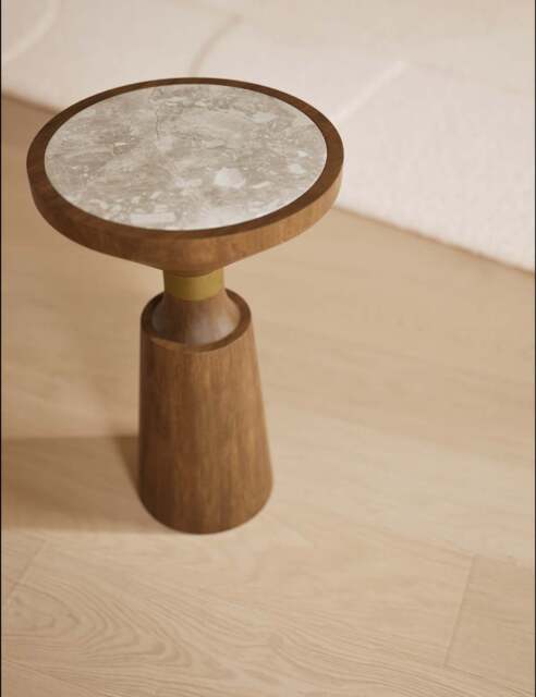 Gallery Direct Marble Top Side Table Natural