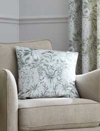 Laura Ashley Velvet Parterre Cushion Green Mix