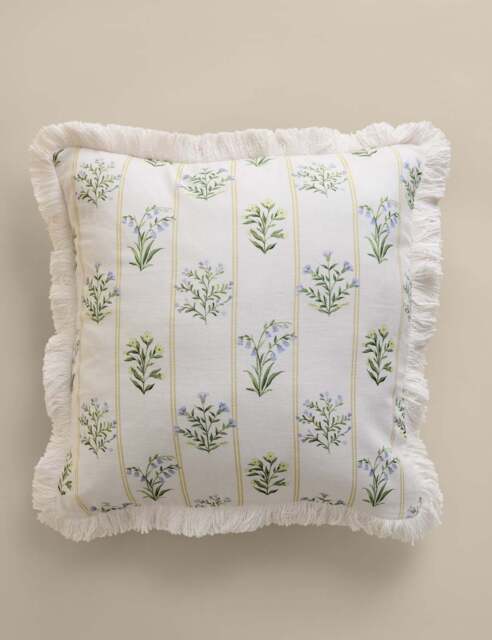 M&S Cotton Rich Floral Cushion Natural Mix