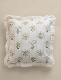 M&S Cotton Rich Floral Cushion Natural Mix