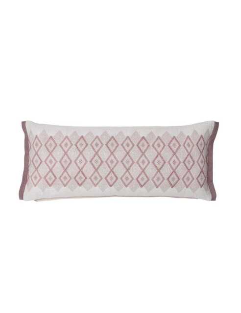 Bedeck of Belfast Pure Cotton Marielle Embroidered Cushion Coral