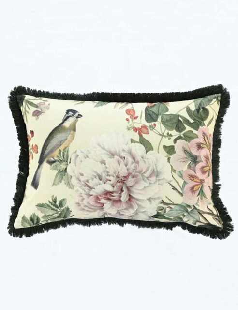 MM Linen Cotton Linen Blend Viola Bolster Cushion Cream Mix