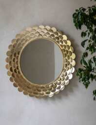 Gallery Direct Windsor Metal Large Round Wall Mirror Gold