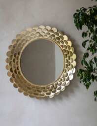 Gallery Home Windsor Metal Large Round Wall Mirror Gold