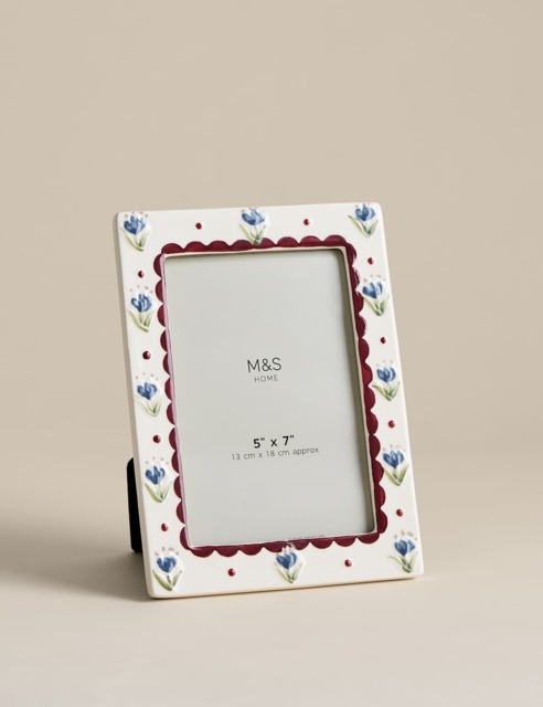 M&S Ceramic Floral Photo Frame 5x7 inch Multi