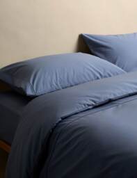 M&S Egyptian Cotton 230 Thread Count Crisp Bedding Set Slate Blue