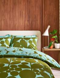 Orla Kiely Set of 2 Pure Cotton Bubble Flower Pillowcases Green Mix