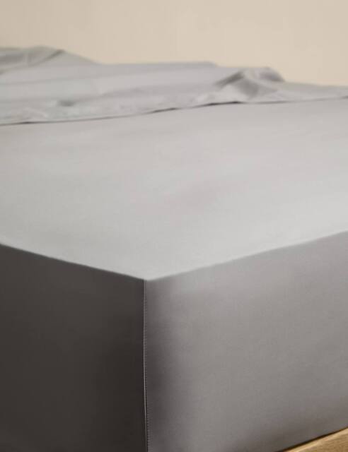 M&S Egyptian Cotton Deep Fitted Sheet Marble