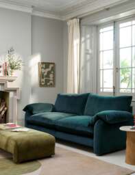BARKER AND STONEHOUSE Orson Chenille Grand 4 Seater Sofa Blue