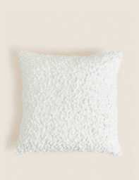 M&S Pure Cotton Boucle Cushion Cream