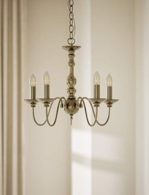 M&S Bethany Chandelier Antique Brass