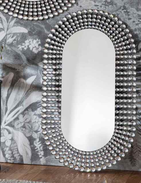 Gallery Direct Sharrington Oval Hanging Wall Mirror Silver