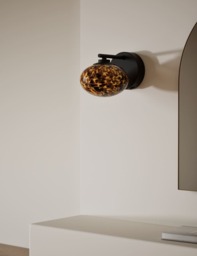 M&S Rechargeable Tortoiseshell Glass Wall Light Black