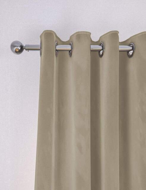 M&S Velvet Eyelet Curtains Champagne