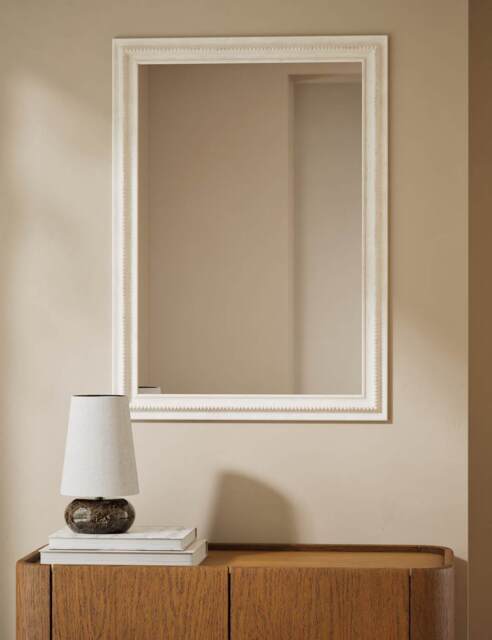 M&S Daphne Rectangular Wall Mirror White
