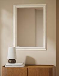 M&S Daphne Rectangular Wall Mirror White