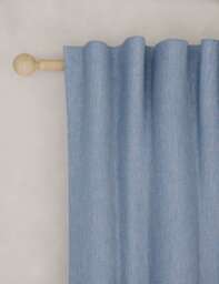 M&S Brushed Multiway Blackout Curtains Mid Blue