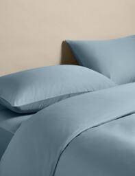 M&S Egyptian Cotton 400 Thread Count Silky Bedding Set Dusty Blue