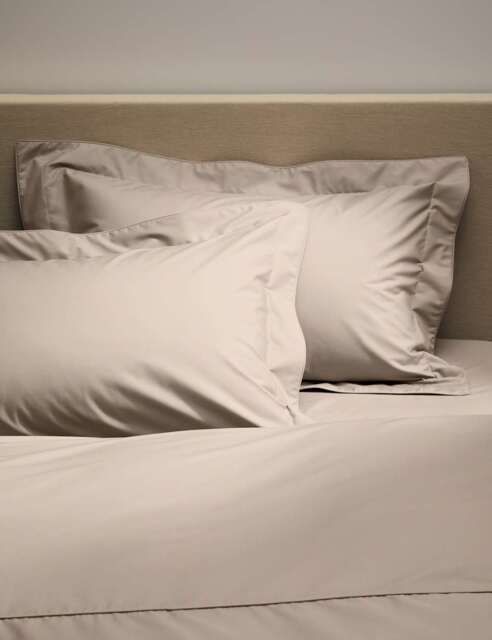 M&S 2 Pack Egyptian Cotton 230 Thread Count Crisp Oxford Pillowcases Mink