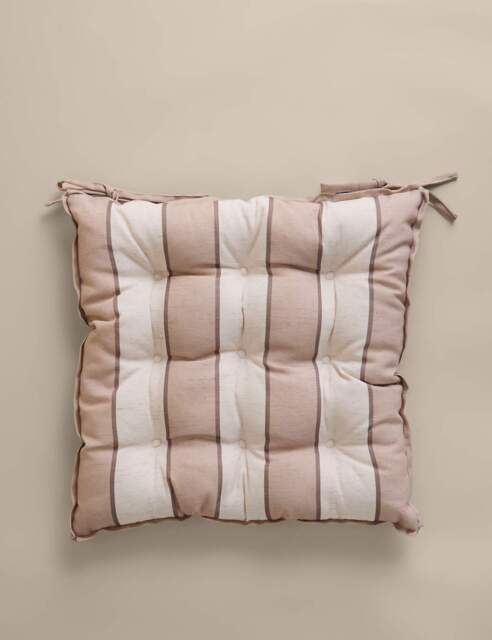 M&S 2 Pack Striped Outdoor Seat Pads Natural Mix