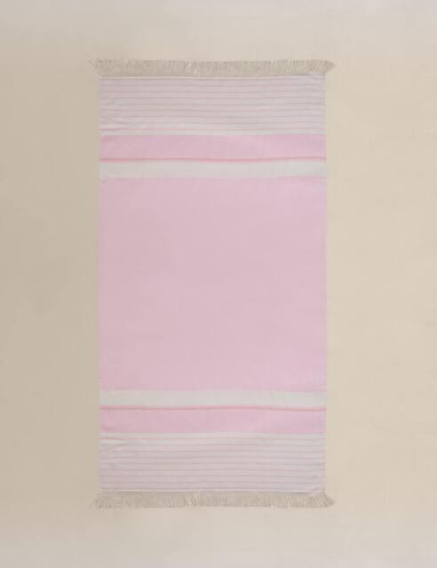 M&S Pure Cotton Hammam Beach Towel Pink