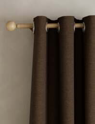 M&S Brushed Eyelet Blackout Thermal Curtains Chocolate