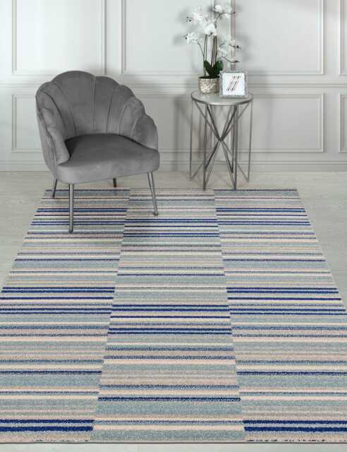 Asiatic Muse Stripe Rug Blue