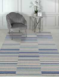 Asiatic Muse Stripe Rug Blue