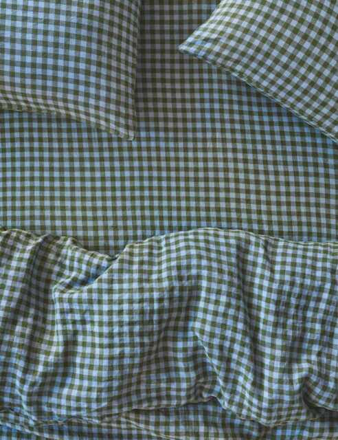 Piglet In Bed Linen Rich Gingham Fitted Sheet Multi