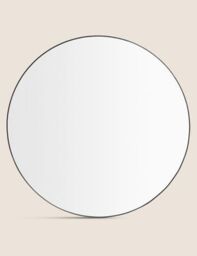 M&S Milan Large Round Mirror - Black, Black,Gold,Silver