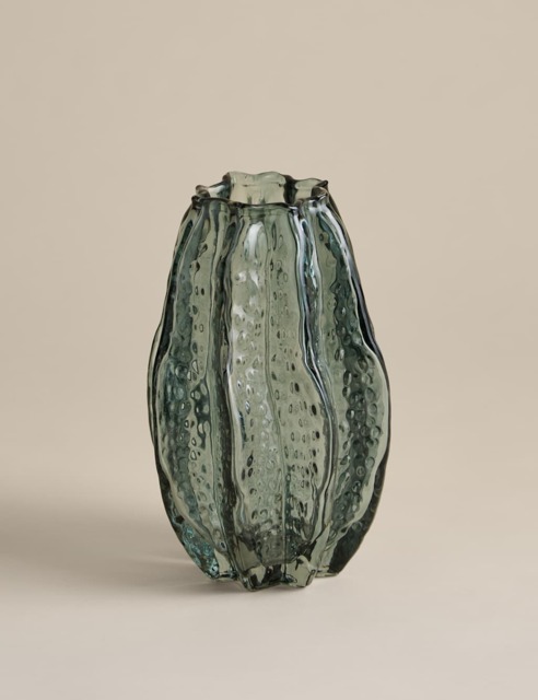 M&S Bright Colour Glass Vase Light Blue