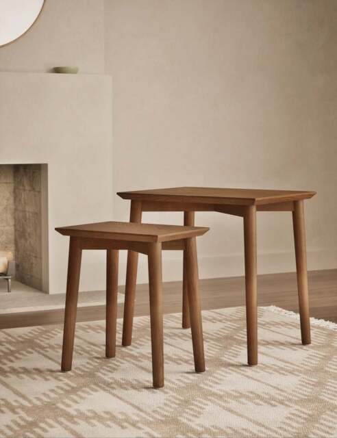 Gallery Direct Monroe Wood Nest of Tables Natural