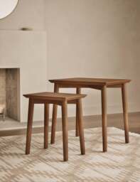 Gallery Direct Monroe Wood Nest of Tables Natural