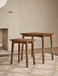 Gallery Direct Monroe Wood Nest of Tables Natural