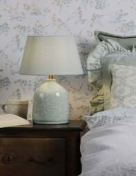 Laura Ashley Campion Ceramic Floral Table Lamp Blue