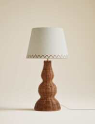 M&S Wicker Graduated Base Table Lamp Natural