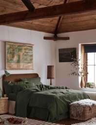 Piglet In Bed Pure Linen Duvet Cover Green