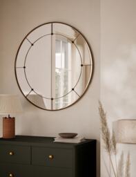 M&S Eliza Round Hanging Mirror Antique Brass
