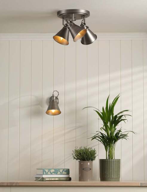 Laura Ashley Rufus Metal Spotlight Wall Light Silver