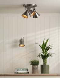 Laura Ashley Rufus Metal Spotlight Wall Light Silver