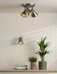 Laura Ashley Rufus Metal Spotlight Wall Light Silver